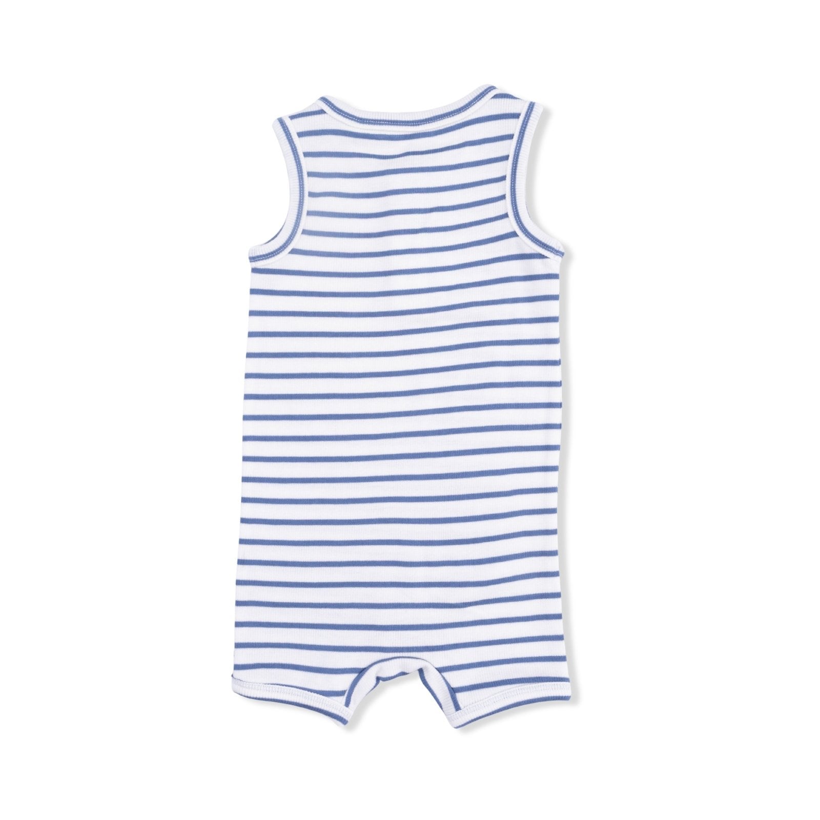 Angel Dear Navy Stripe - Henley Shortie Romper - Flying Ryno