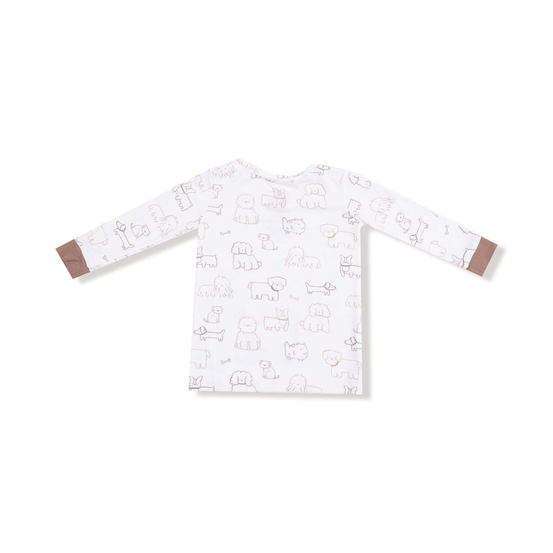 Angel Dear Neutral Pups - Longsleeve Loungewear Set - Flying Ryno