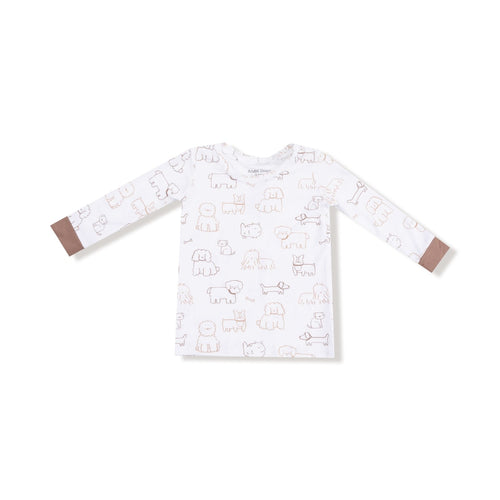 Angel Dear Neutral Pups - Longsleeve Loungewear Set - Flying Ryno
