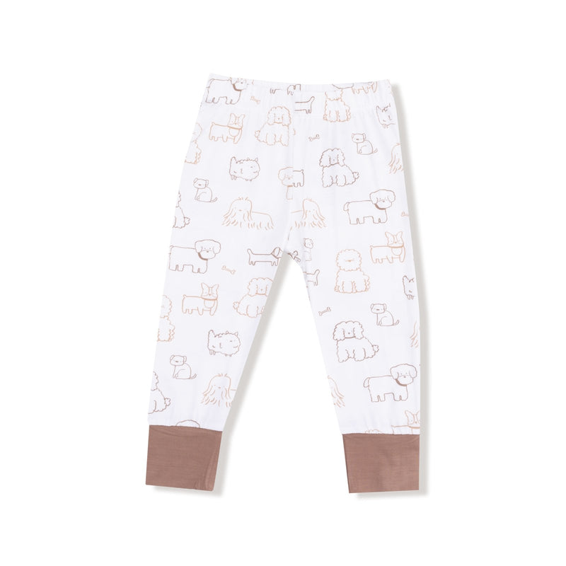 Angel Dear Neutral Pups - Longsleeve Loungewear Set - Flying Ryno