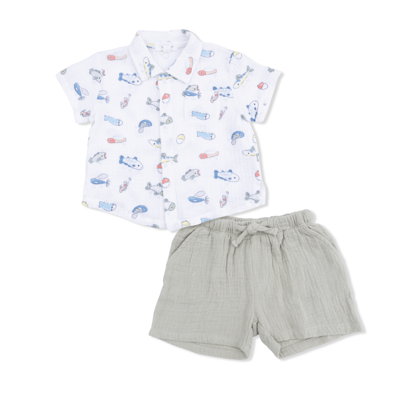 Angel Dear Polo Button Up with Casual Short, Fishing Lures - Flying Ryno