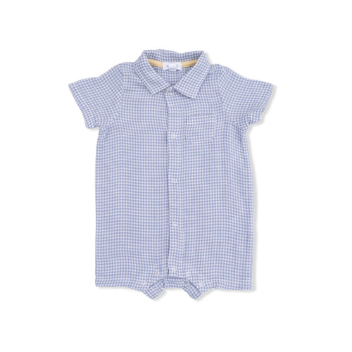 Angel Dear Polo Shortie, Micro Gingham Blue Blizzard - Flying Ryno