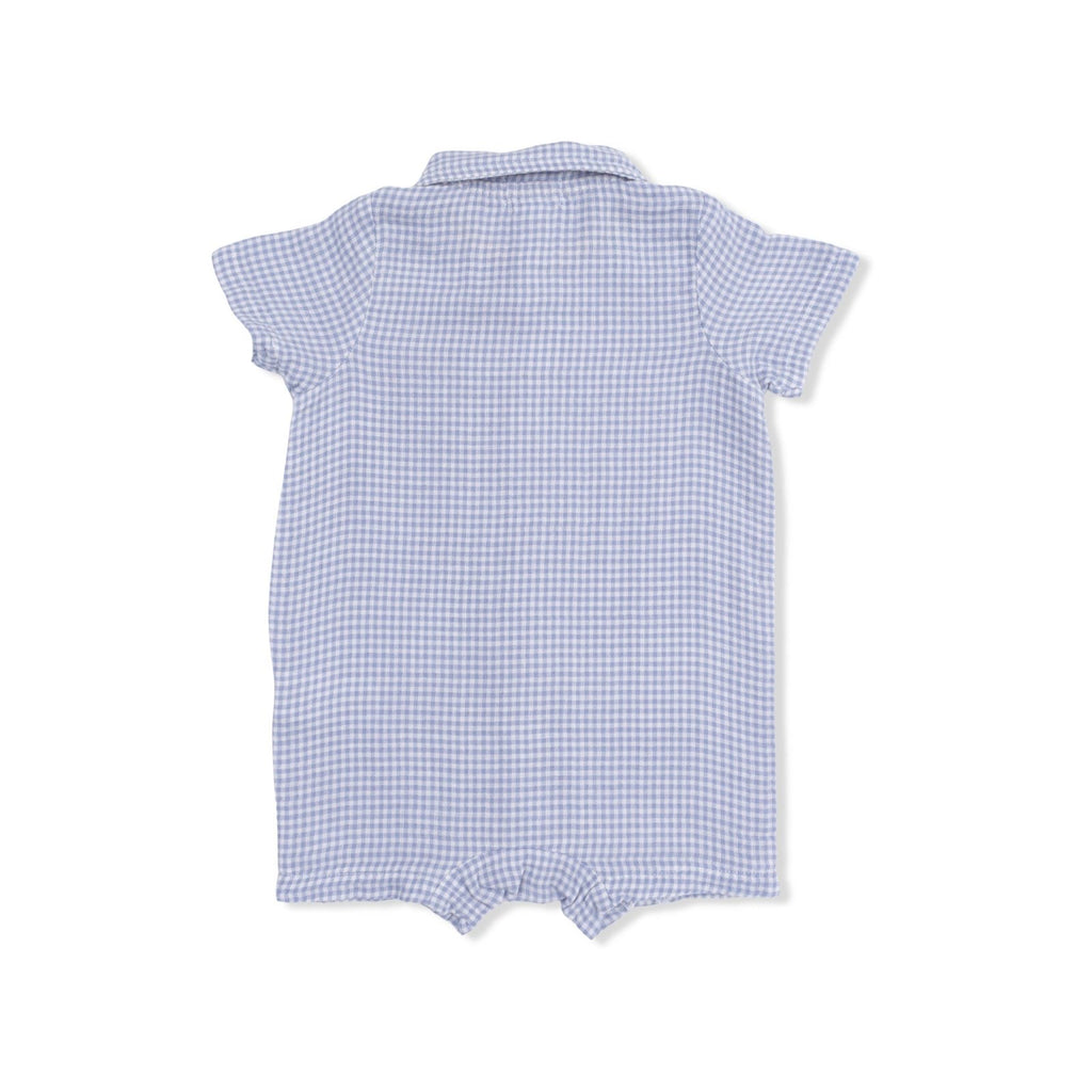 Angel Dear Polo Shortie, Micro Gingham Blue Blizzard - Flying Ryno