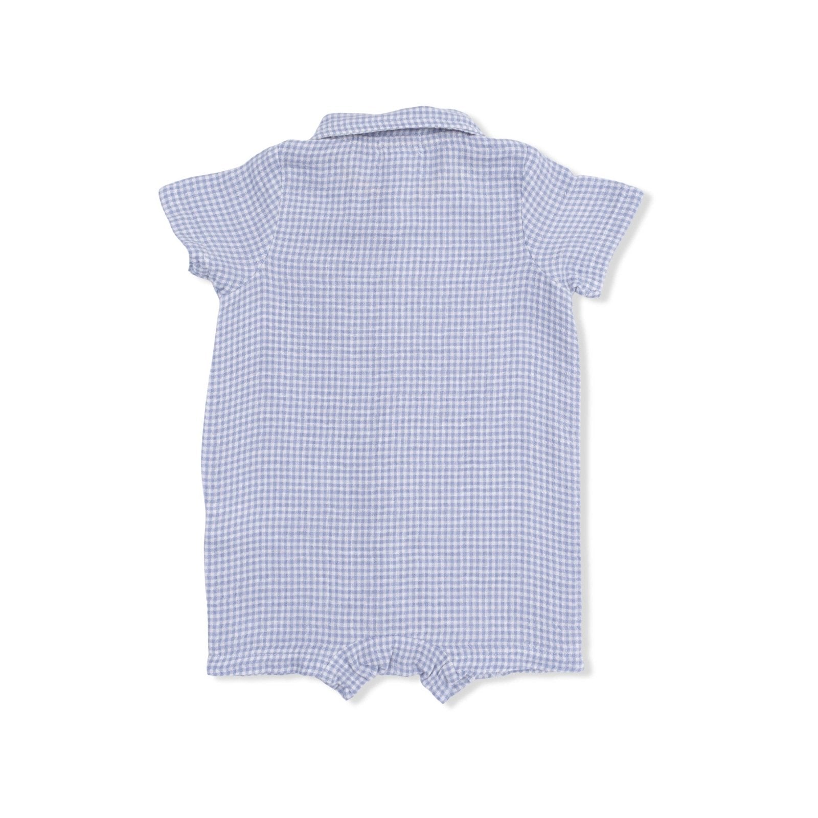 Angel Dear Polo Shortie, Micro Gingham Blue Blizzard - Flying Ryno