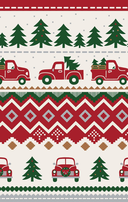 Angel Dear Red Truck Fair Isle - Adult Bottom With Pockets - Flying Ryno