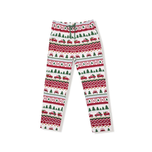 Angel Dear Red Truck Fair Isle - Adult Bottom With Pockets - Flying Ryno