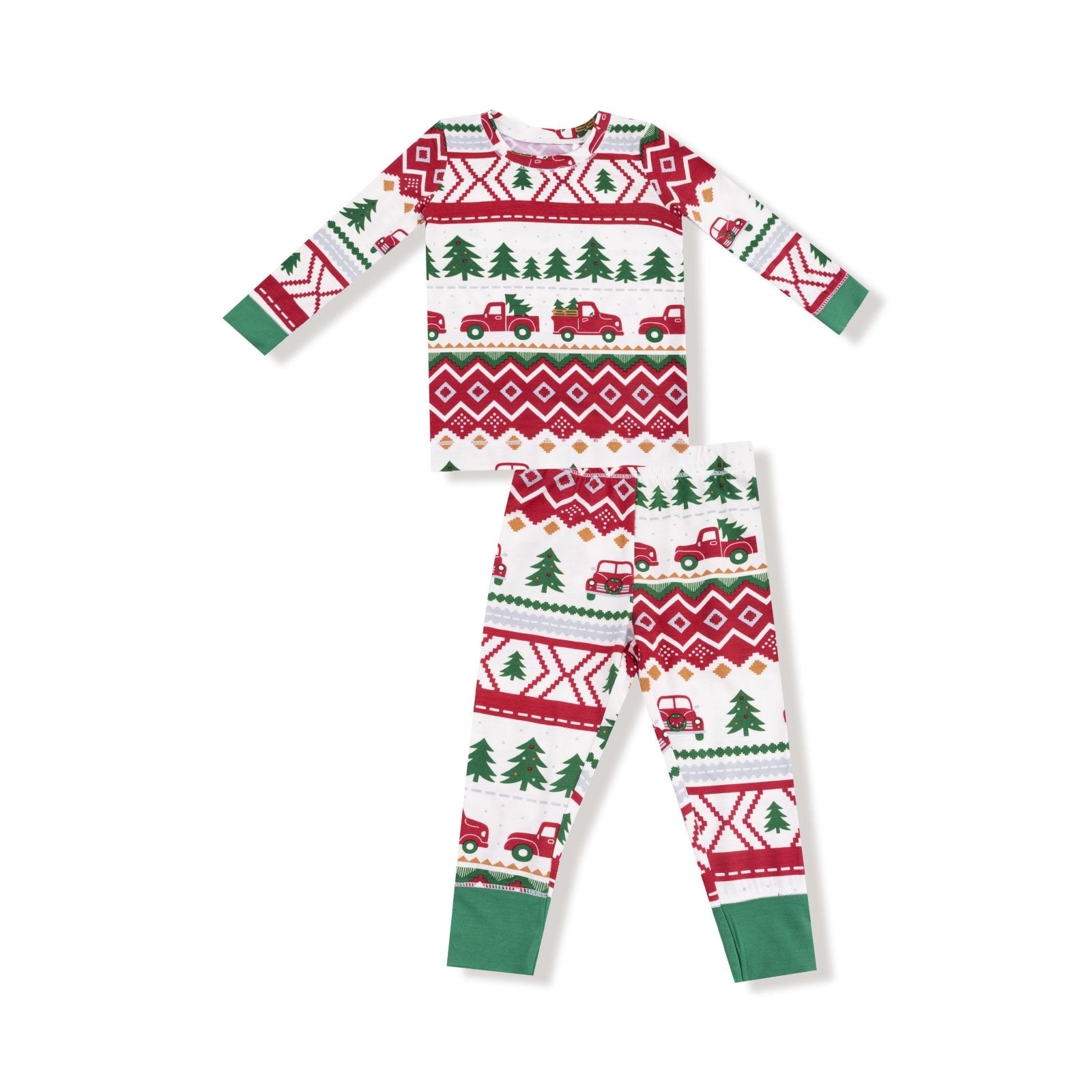 Angel Dear Red Truck Fair Isle - Longsleeve Loungewear Set - Flying Ryno