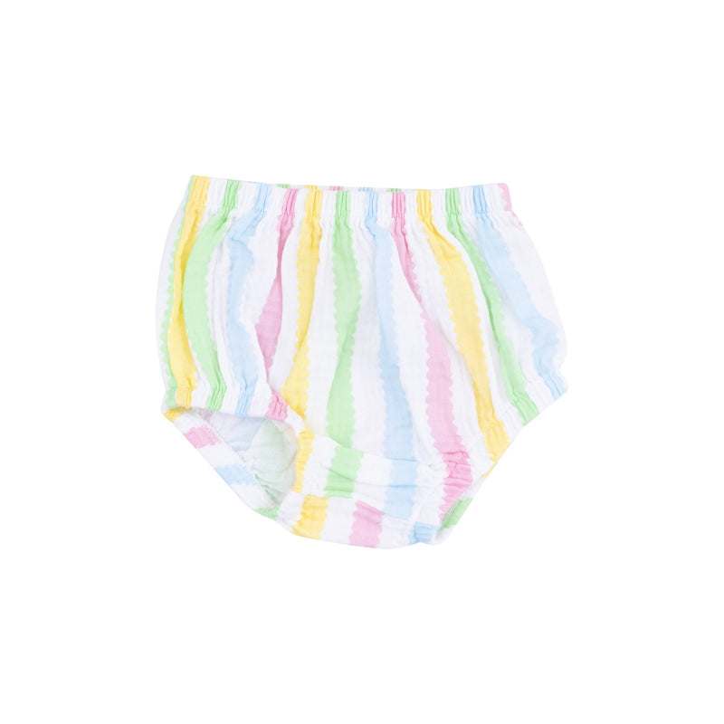 Angel Dear Ric Rac Stripe The Jill - Peter Pan Button Front Dress W/ Ric Rac Trim And Diaper Cover - Flying Ryno