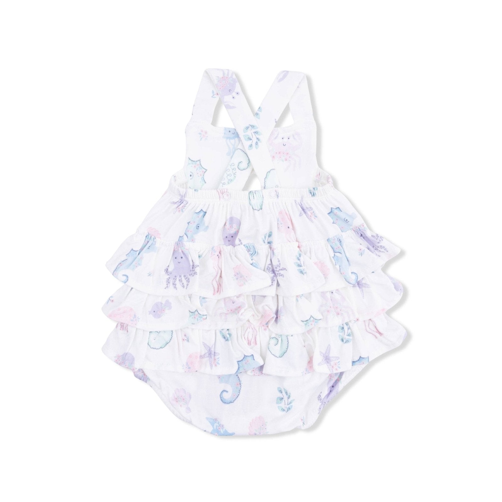 Angel Dear Ruffle Sunsuit, Floral Sea Creatures - Flying Ryno