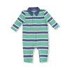 Angel Dear Rugby Stripe - Green And Navy - Polo Romper - Flying Ryno
