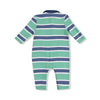Angel Dear Rugby Stripe - Green And Navy - Polo Romper - Flying Ryno