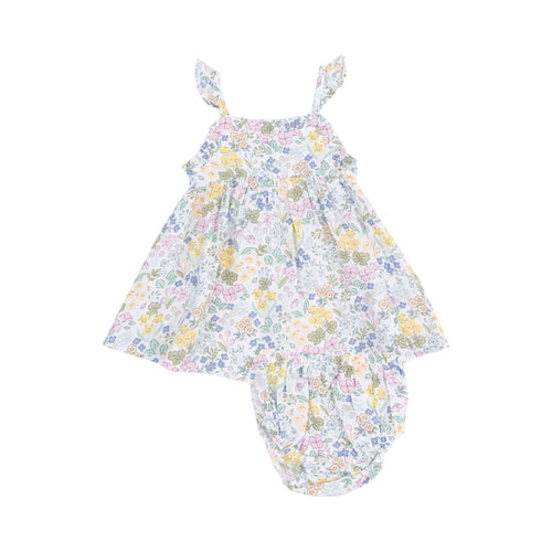 Angel Dear Samantha Floral Paperbag Ruffle Sundress with Diaper Cover - Flying Ryno