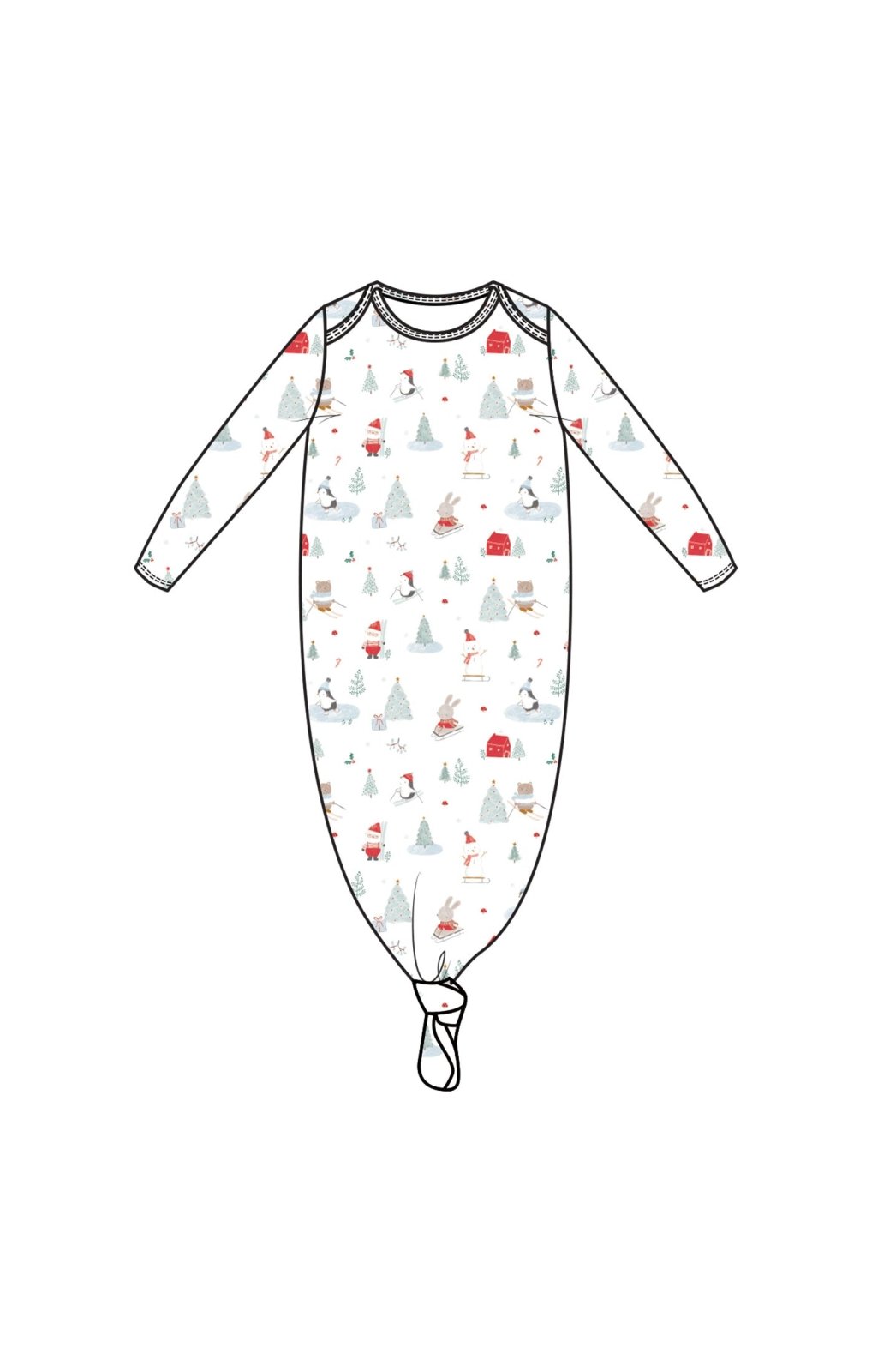 Angel Dear Santa Ski Friends - Knotted Gown - Flying Ryno