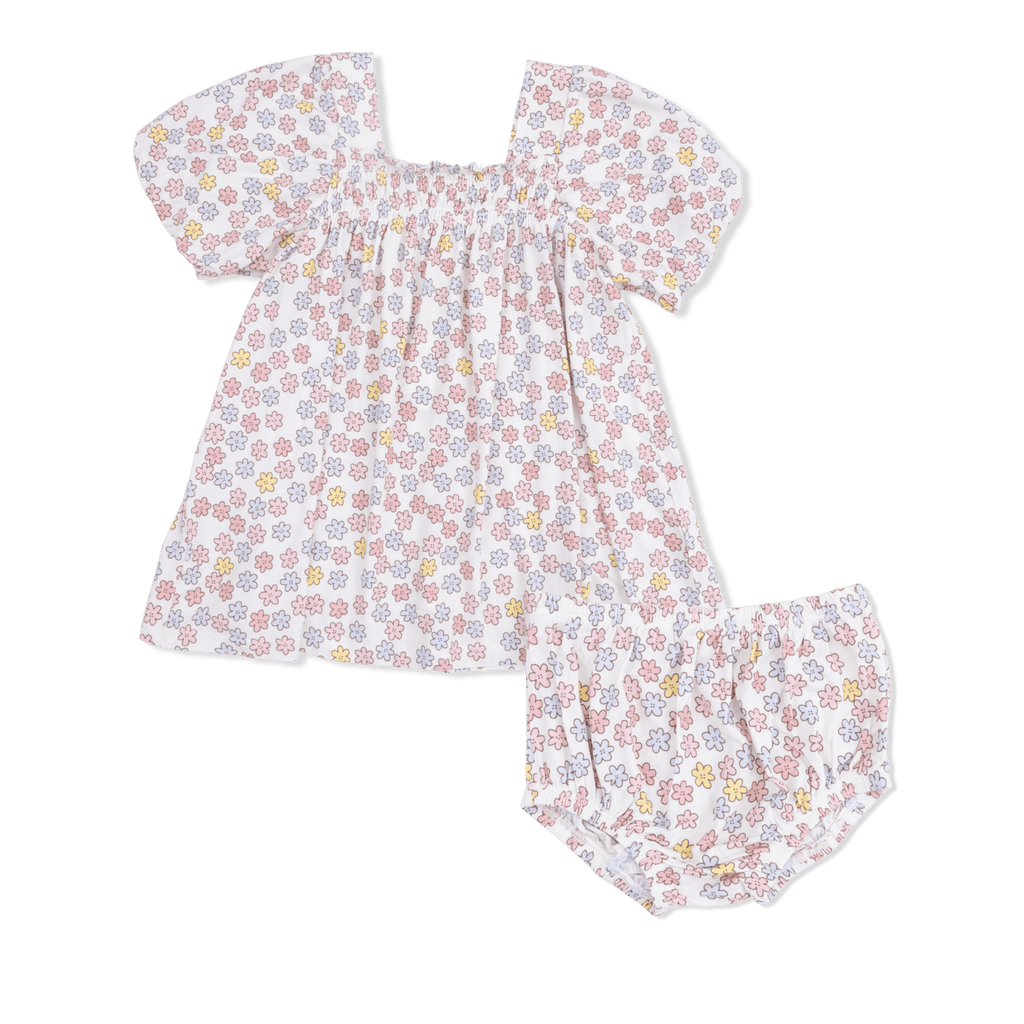 Angel Dear Sarah Floral - Puff Sleeve Dress With Bloomer - Flying Ryno