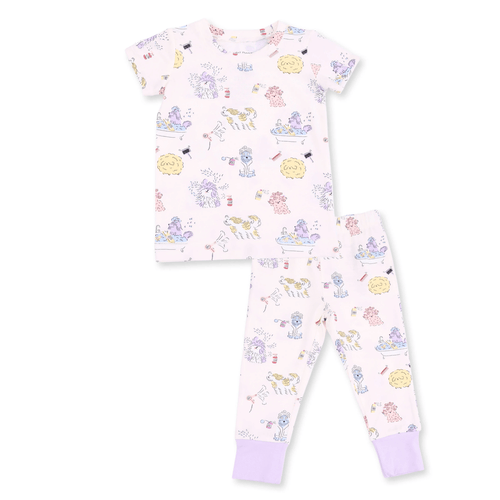Angel Dear Short Sleeve Loungewear Set, Spa Dogs - Flying Ryno