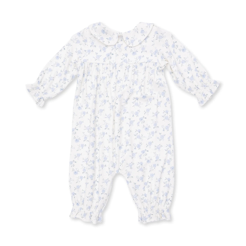 Angel Dear Smocked Long Sleeve Romper, Rose Briar - Flying Ryno