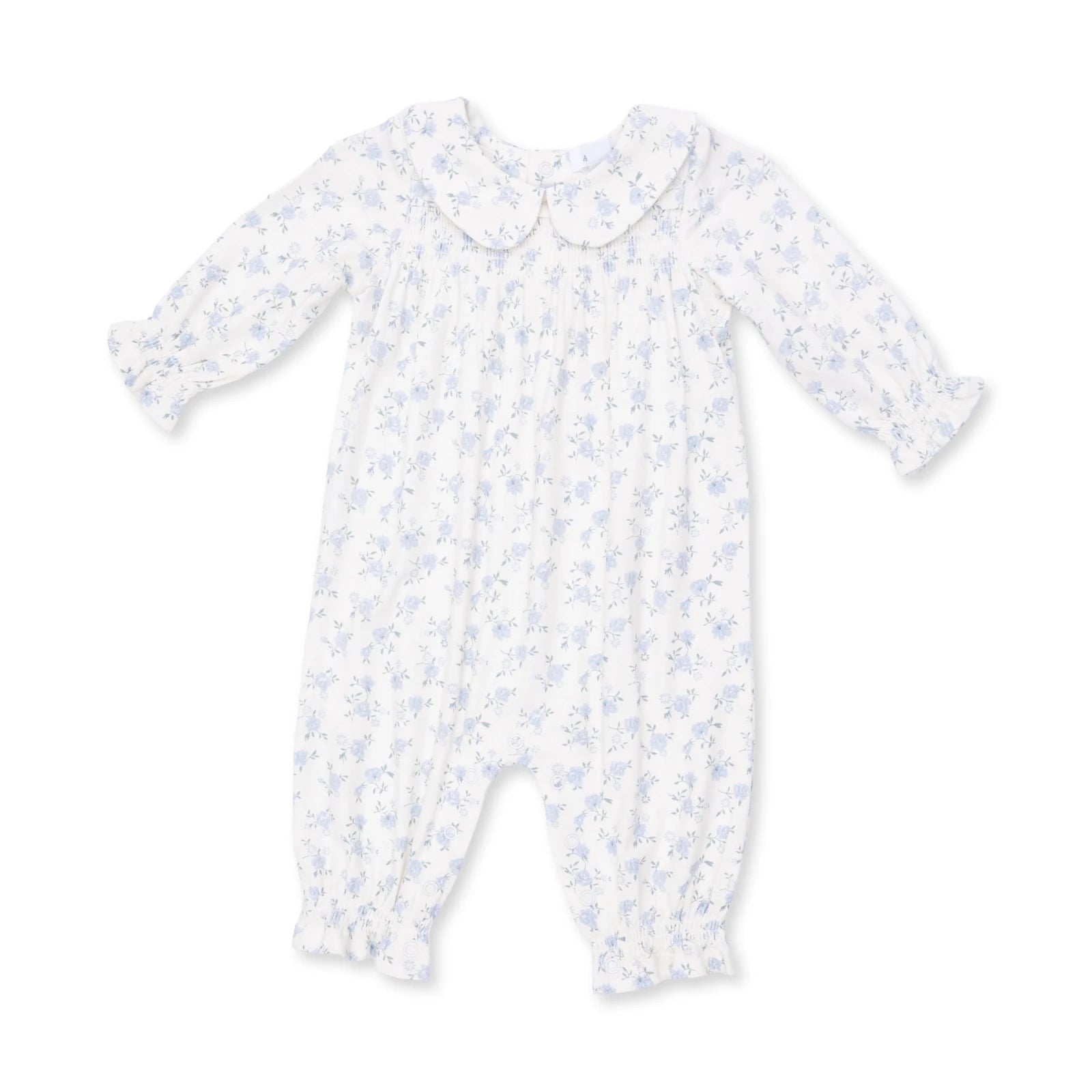 Angel Dear Smocked Long Sleeve Romper, Rose Briar - Flying Ryno