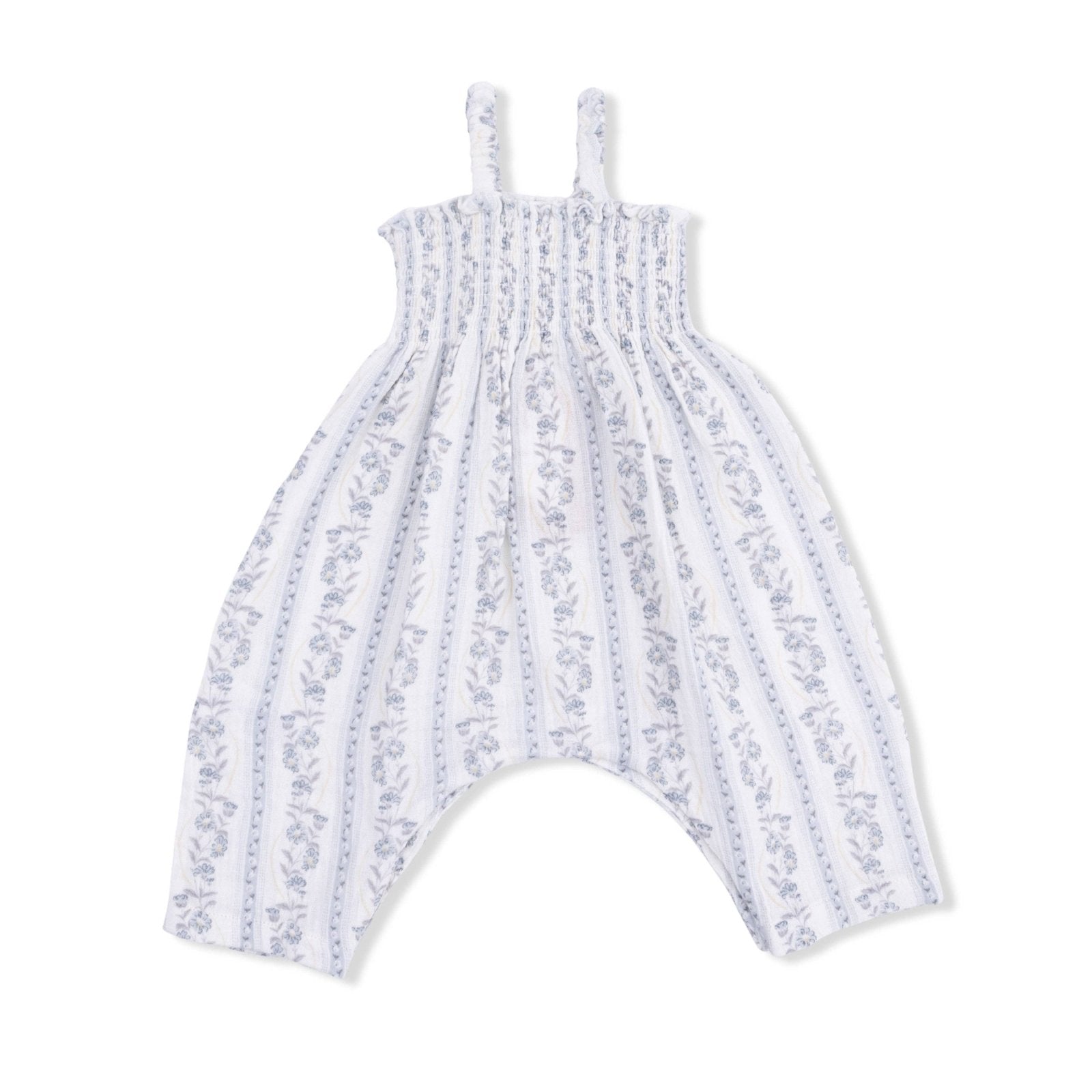 Angel Dear Smocked Romper, Kimberly Floral Stripe - Flying Ryno