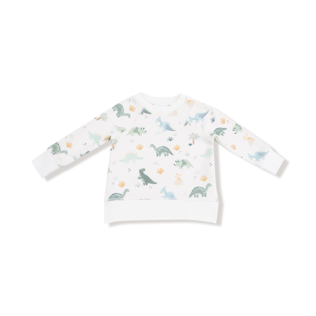 Angel Dear Soft Dinos - French Terry - Green - Raglan Sweatshirt + Jogger Set - Flying Ryno