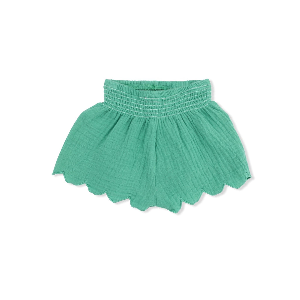 Angel Dear Solid Muslin Ming Green - Scallop Short - Flying Ryno
