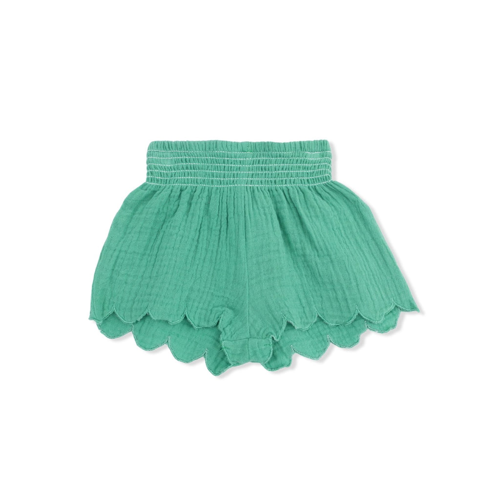Angel Dear Solid Muslin Ming Green - Scallop Short - Flying Ryno