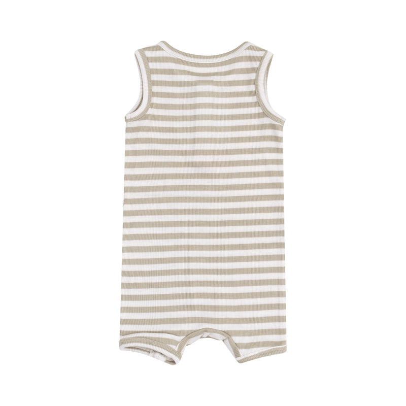 Angel Dear Stripe Sage Sleeveless Shortie Romper - Flying Ryno