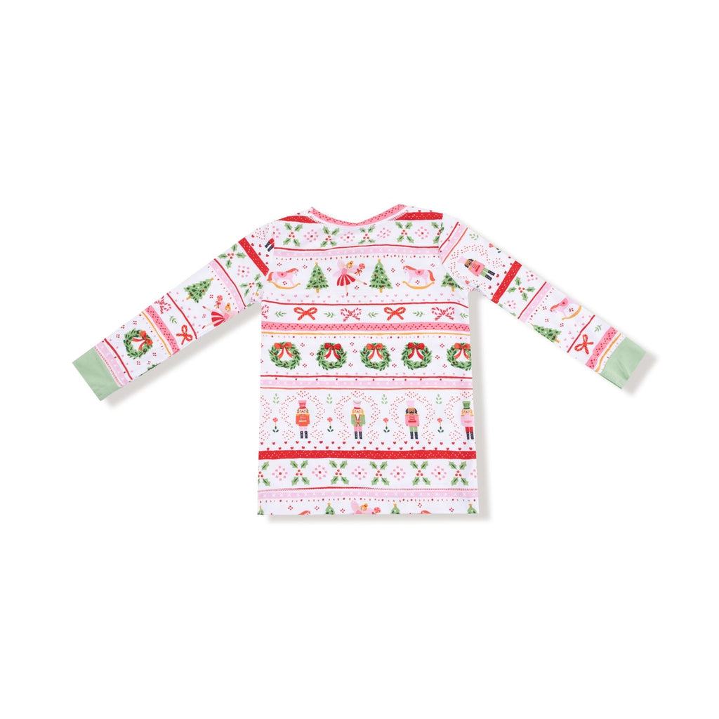 Angel Dear Sugar Plum Fairy - Nutcracker Fair Isle - Pink - Longsleeve Loungewear Set - Flying Ryno