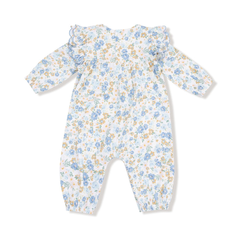 Angel Dear Sweet Rose Calico - Longsleeve Petal Ruffle Romper - Flying Ryno