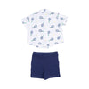 Angel Dear Tennis Button Down Polo Muslin With French Terry Short - Flying Ryno