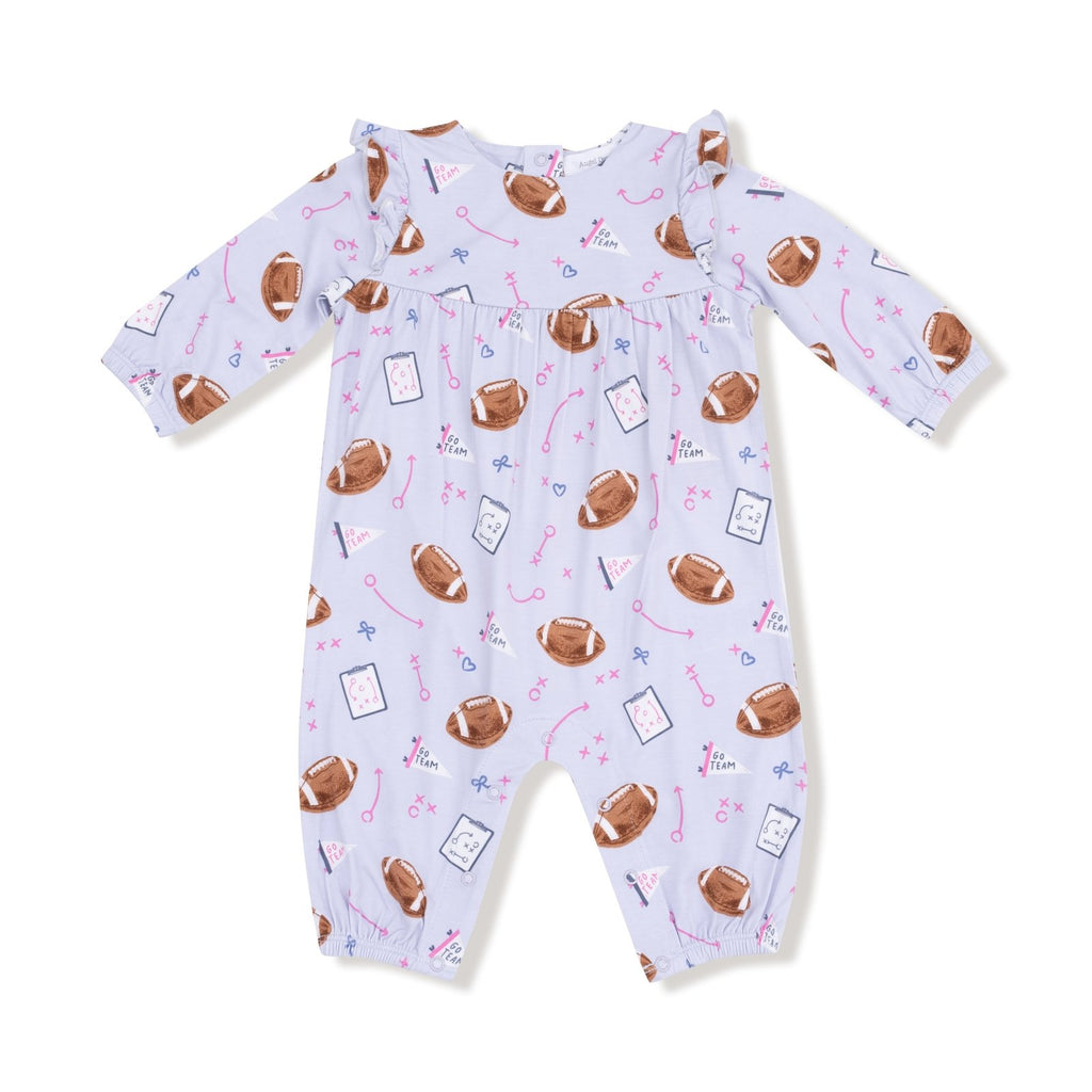 Angel Dear Touchdown Time - Lavender - Ruffle Sleeve Romper - Flying Ryno