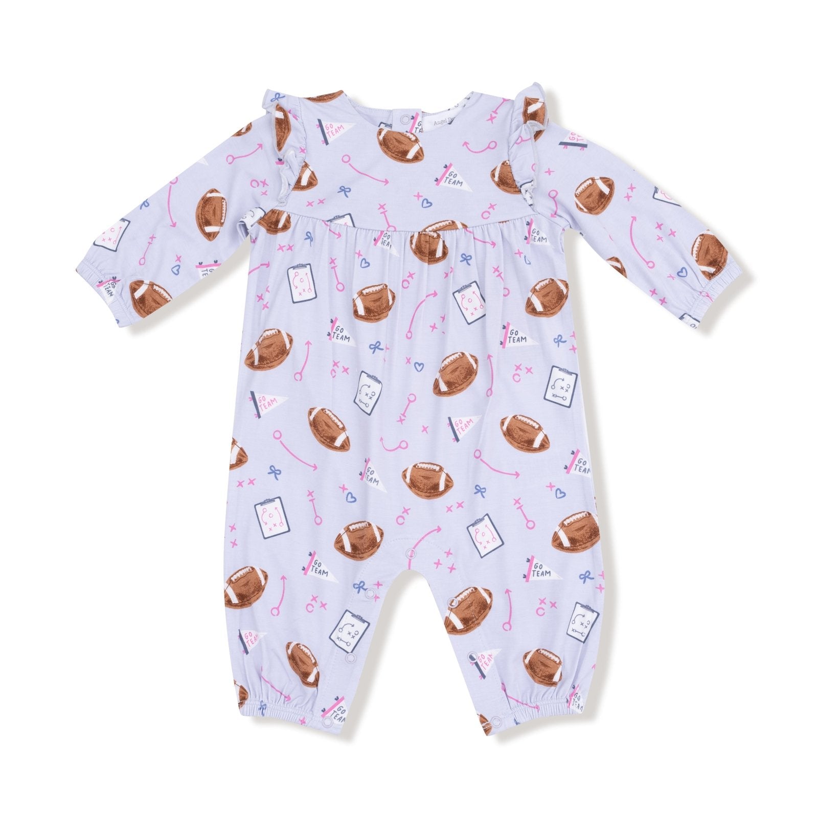 Angel Dear Touchdown Time - Lavender - Ruffle Sleeve Romper - Flying Ryno