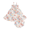 Angel Dear Tropical Retro Floral Tie Strap Smocked Sun Dress - Flying Ryno