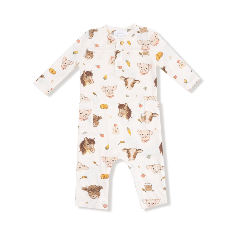 Angel Dear Vintage Baby Farm Animals - Uni Romper - Flying Ryno