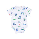 Angel Dear Vintage Golf Carts Blue Polo Bodysuit - Flying Ryno