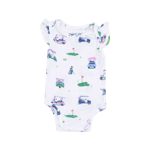 Angel Dear Vintage Golf Carts Pink Ruffle Slv Bodysuit - Flying Ryno