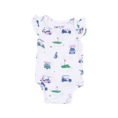 Angel Dear Vintage Golf Carts Pink Ruffle Slv Bodysuit - Flying Ryno