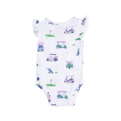 Angel Dear Vintage Golf Carts Pink Ruffle Slv Bodysuit - Flying Ryno