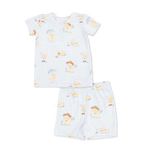 Angel Dear Vintage Spring Ducklings Green - Loungewear Short Set - Flying Ryno