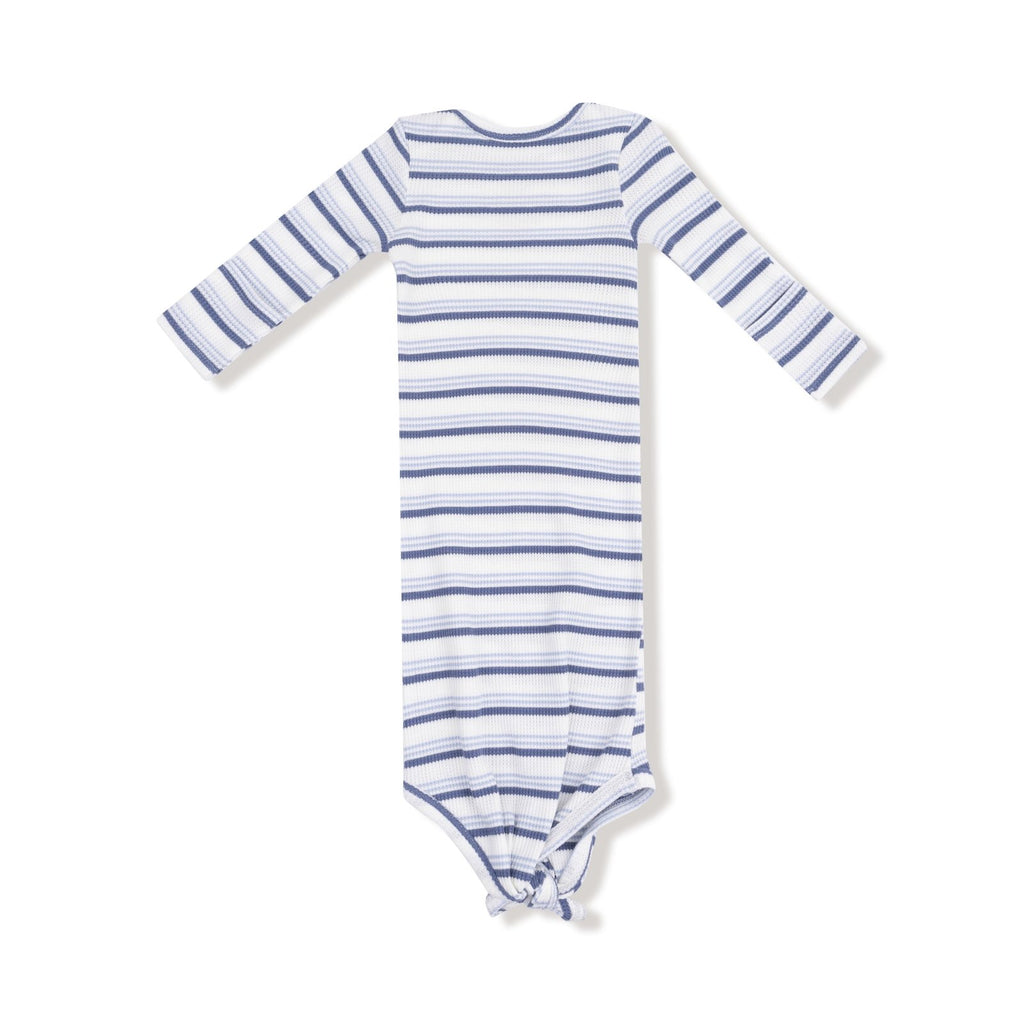 Angel Dear Vintage Stripe - Blue - Knotted Gown and Hat Set - Flying Ryno