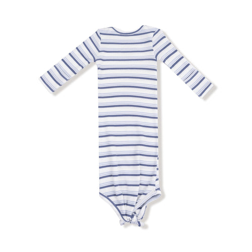 Angel Dear Vintage Stripe - Blue - Knotted Gown and Hat Set - Flying Ryno