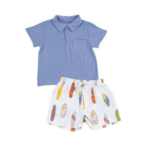 Angel Dear Vintage Surfboards Polo Ss Shirt + Muslin Short - Flying Ryno