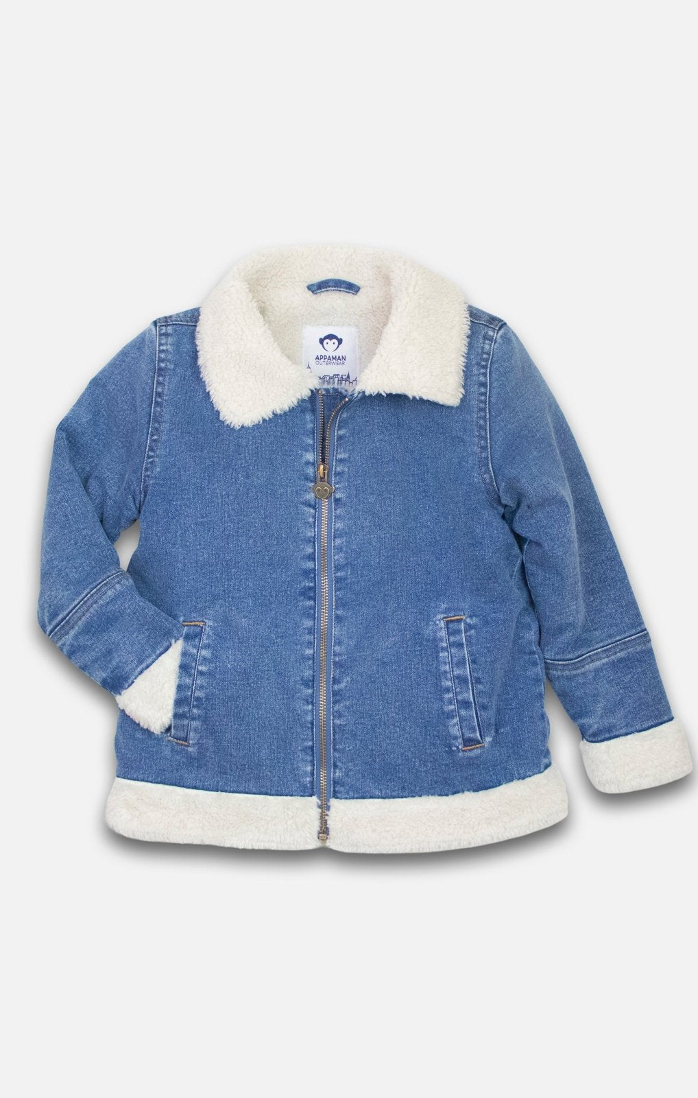Appaman Coco Sherpa Jacket, Cambridge Wash - Flying Ryno