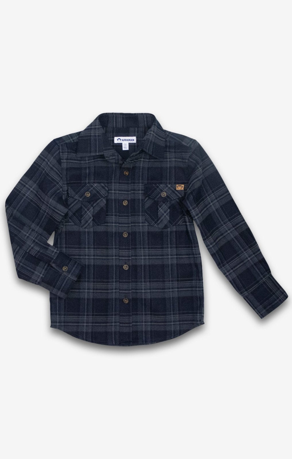 Appaman Flannel Shirt, Dark Navy Plaid - Flying Ryno