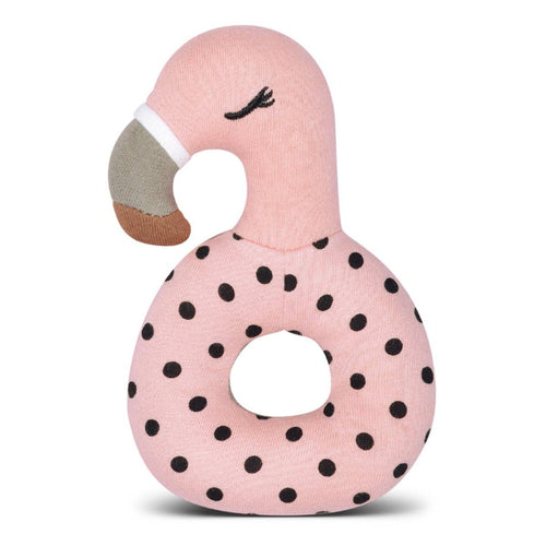 Apple Park Teething Rattle, Franny Flamingo - Flying Ryno