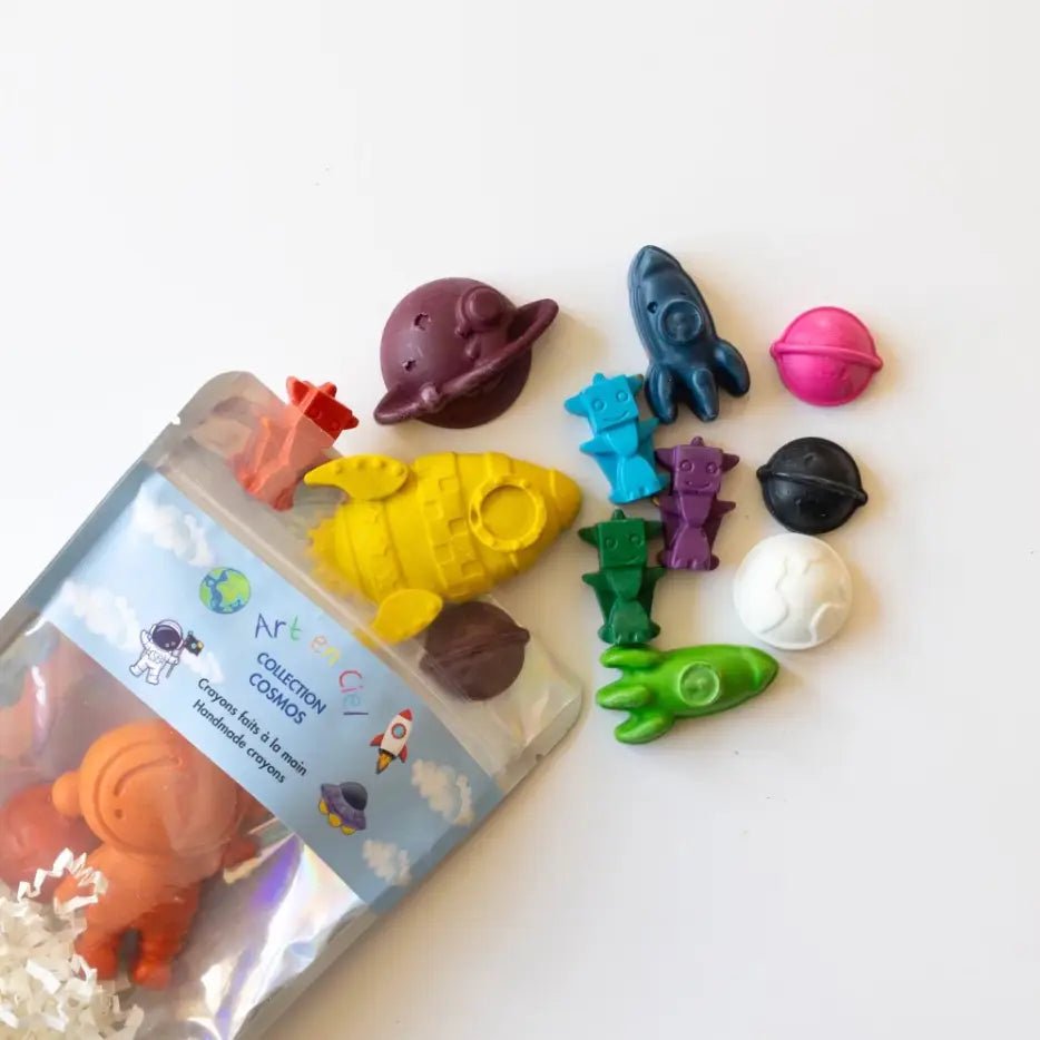 Art en Ciel Handmade Crayons - Comsos Theme - Crayons Faits À La Main - Flying Ryno