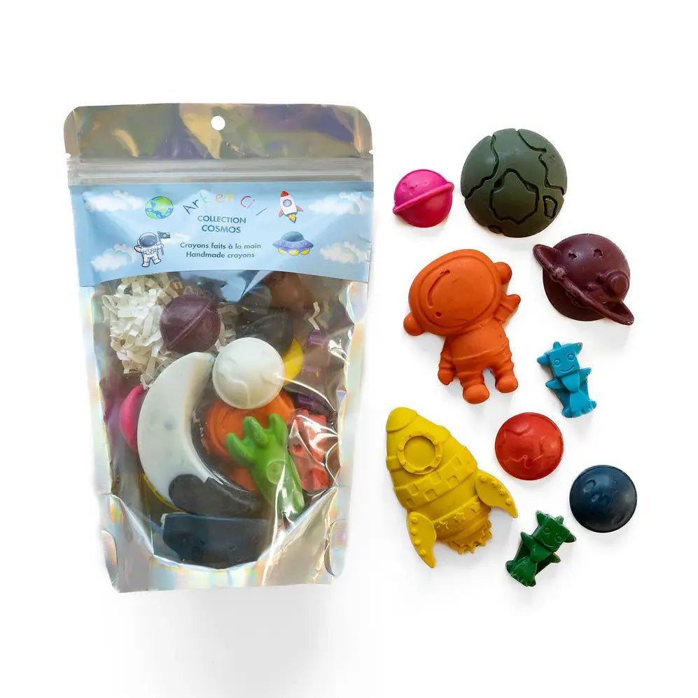 Art en Ciel Handmade Crayons - Comsos Theme - Crayons Faits À La Main - Flying Ryno