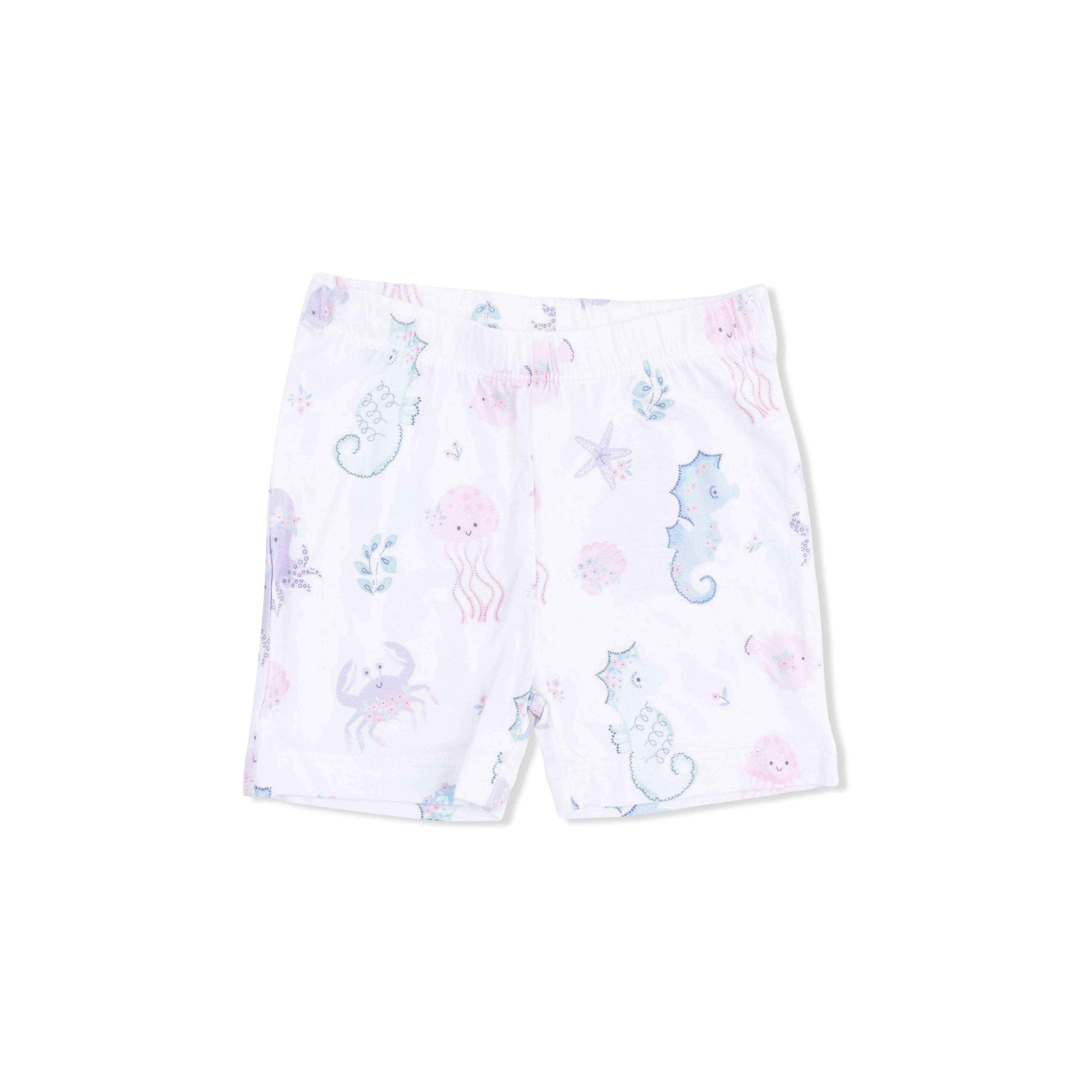 Angel Dear Loungewear Short Set, Floral Sea Creatures