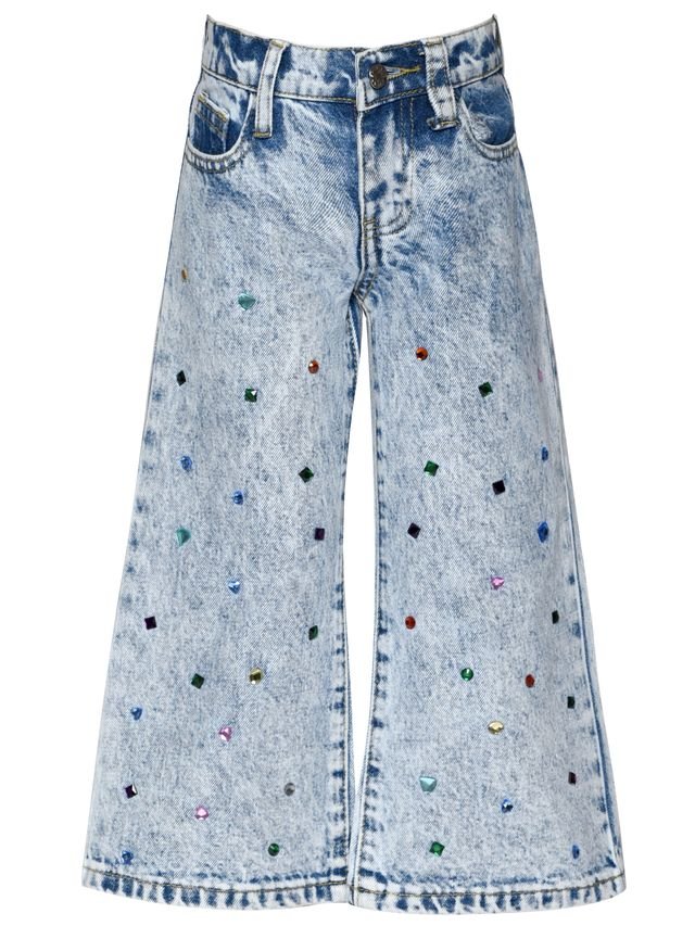 Baby Sara Acid Wash Deuim Pants with Rhinestones - Flying Ryno