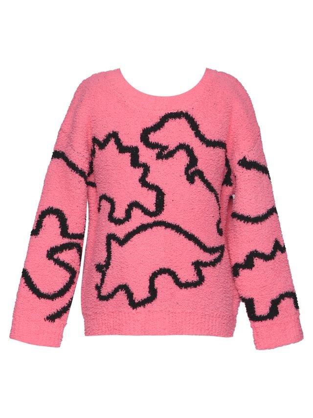 Baby Sara Dino Sweater Pink Multi - Flying Ryno