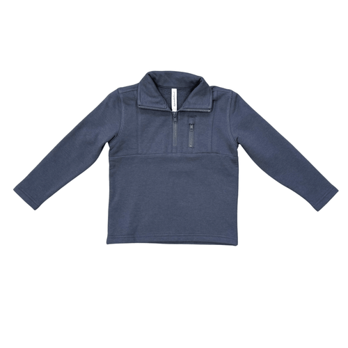 Babysprouts Boy's 3/4 Fleece Zip Sweatshirt, Nightfall Blue - Flying Ryno